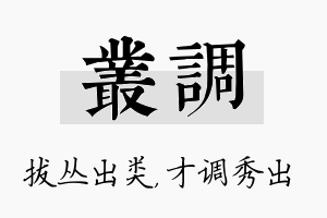 丛调名字的寓意及含义