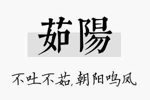 茹阳名字的寓意及含义