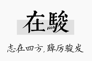 在骏名字的寓意及含义