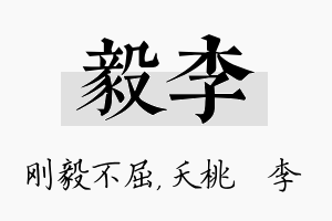 毅李名字的寓意及含义