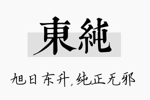 东纯名字的寓意及含义