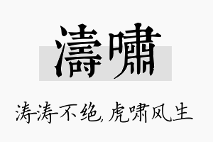 涛啸名字的寓意及含义