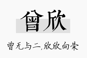 曾欣名字的寓意及含义