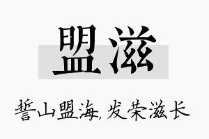 盟滋名字的寓意及含义