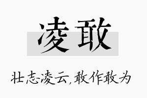 凌敢名字的寓意及含义