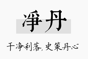 净丹名字的寓意及含义