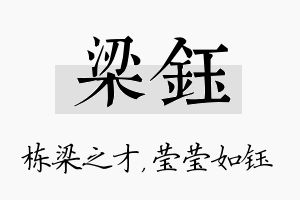 梁钰名字的寓意及含义