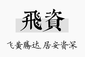 飞资名字的寓意及含义