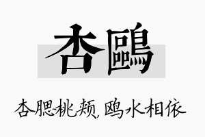 杏鸥名字的寓意及含义