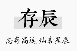 存辰名字的寓意及含义