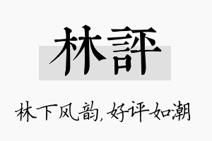 林评名字的寓意及含义