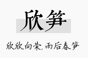 欣笋名字的寓意及含义