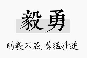 毅勇名字的寓意及含义