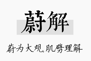 蔚解名字的寓意及含义