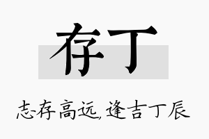 存丁名字的寓意及含义