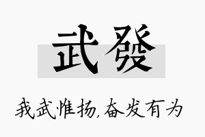 武发名字的寓意及含义