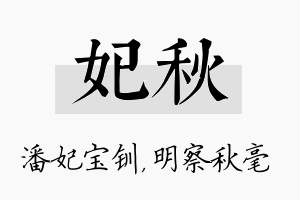 妃秋名字的寓意及含义