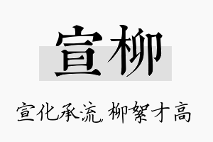 宣柳名字的寓意及含义