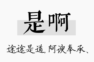 是啊名字的寓意及含义