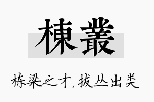 栋丛名字的寓意及含义