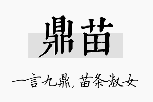 鼎苗名字的寓意及含义