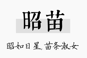 昭苗名字的寓意及含义