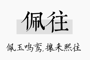 佩往名字的寓意及含义