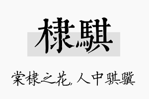 棣骐名字的寓意及含义