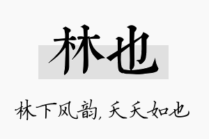 林也名字的寓意及含义