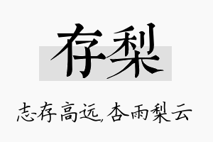 存梨名字的寓意及含义