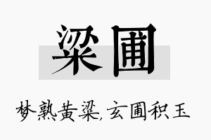 粱圃名字的寓意及含义