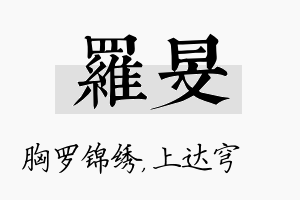 罗旻名字的寓意及含义