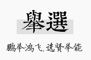 举选名字的寓意及含义