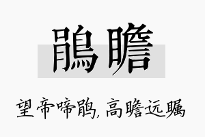 鹃瞻名字的寓意及含义