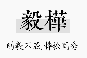 毅桦名字的寓意及含义