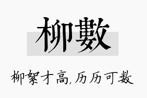 柳数名字的寓意及含义