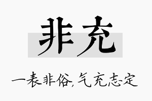 非充名字的寓意及含义