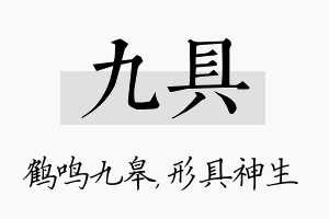 九具名字的寓意及含义