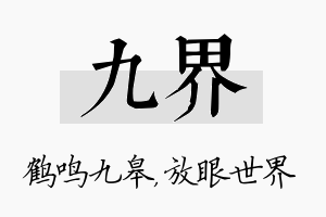 九界名字的寓意及含义