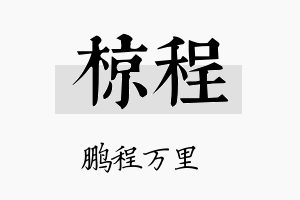 椋程名字的寓意及含义