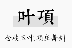 叶项名字的寓意及含义