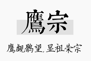 鹰宗名字的寓意及含义