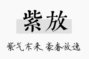 紫放名字的寓意及含义