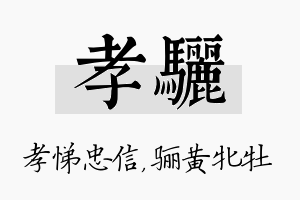 孝骊名字的寓意及含义