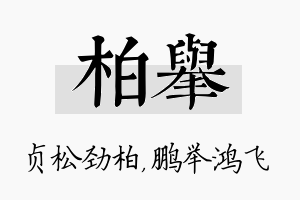 柏举名字的寓意及含义