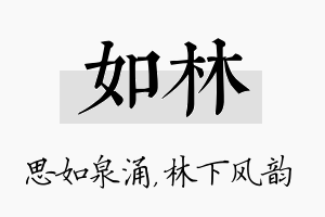 如林名字的寓意及含义