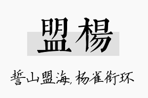 盟杨名字的寓意及含义