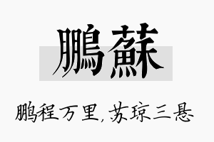 鹏苏名字的寓意及含义