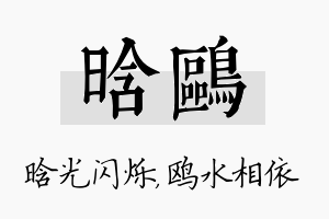 晗鸥名字的寓意及含义