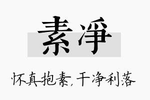 素净名字的寓意及含义